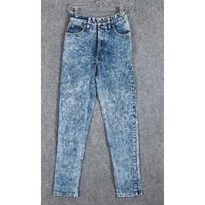 VTG Guess Womens Size 27 Blue High-Waisted Acid Wash Denim Jeans Made In USA